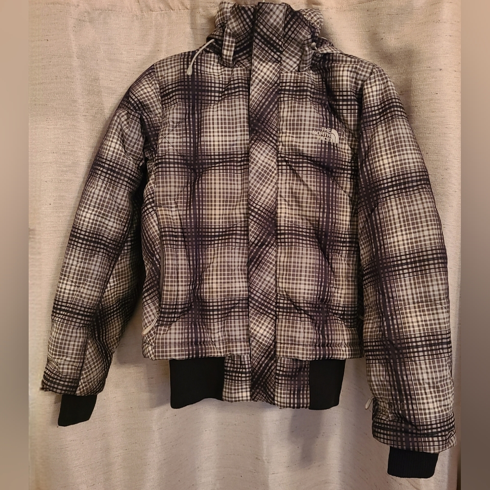 The North Face Women's 600 Goose Down Coat - Small - Olive/Black/Tan Plaid